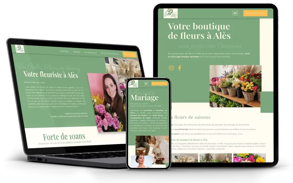 Création d'un site web vitrine, pour une boutique de fleurs à Alès