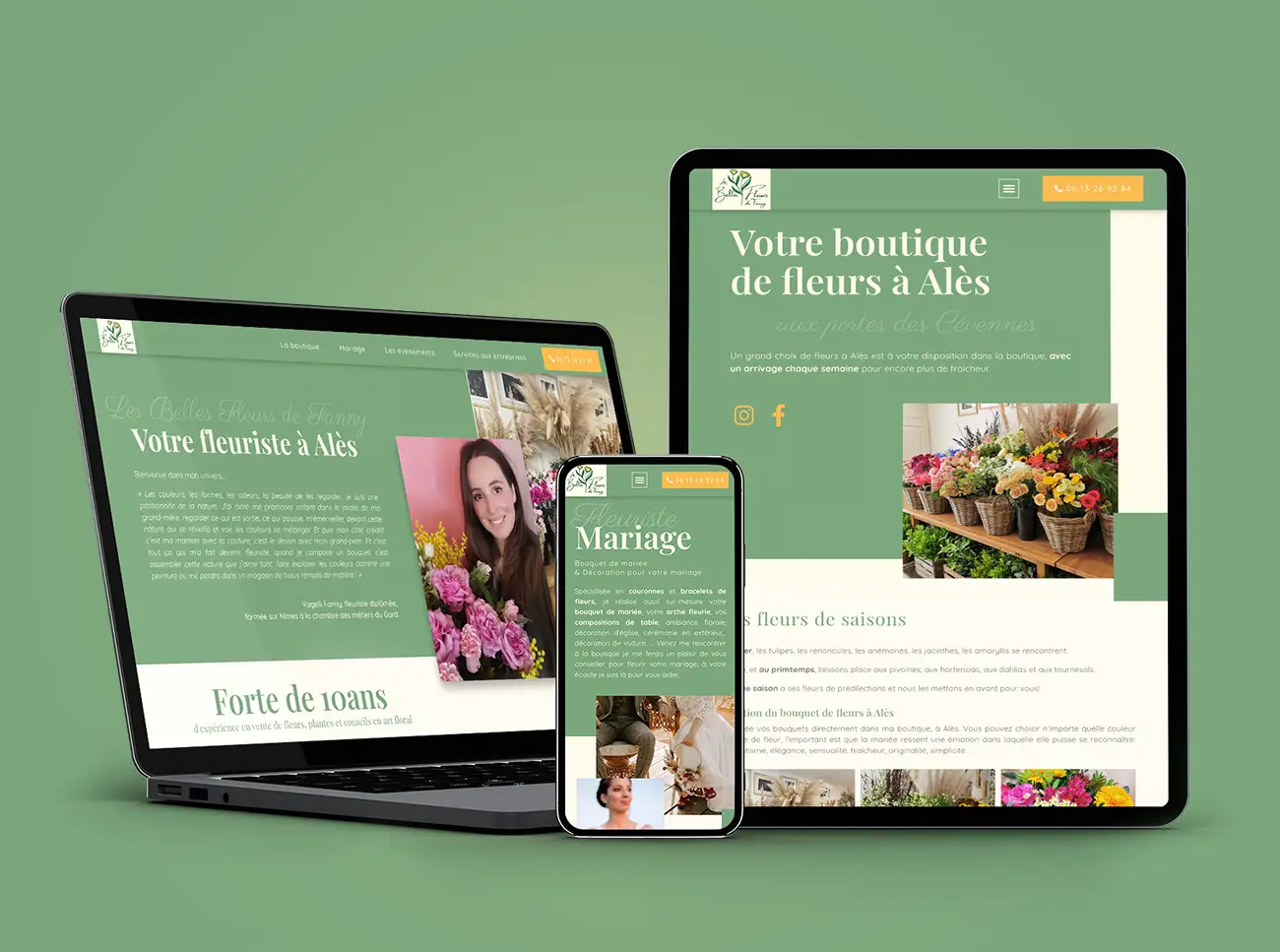 Création d'un site web pour une boutique de fleurs à Alès, Artisan fleuriste.